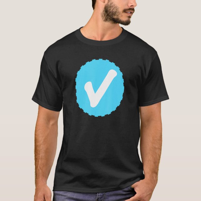 Verified Checkmark Blue Circle With Check T Shirt (Framsida)