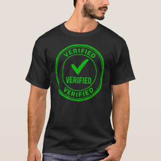 Verified Circular Green Rubber Stamp T Shirt