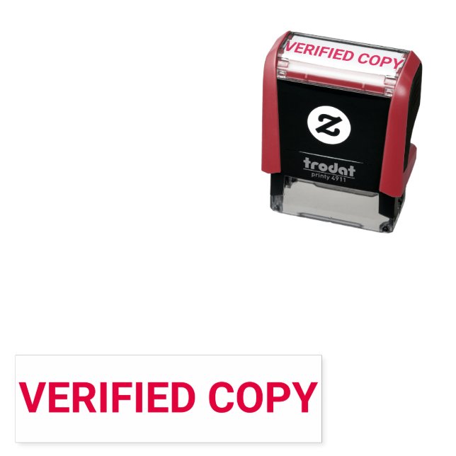 Verified Copy Stamp Självfärgande Stämpel (In Situ)