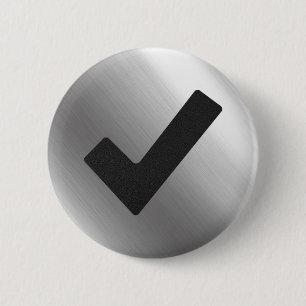 Verifiera Silver Stainless Steel Metall Knapp
