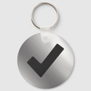 Verifiera Silver Stainless Steel Metall Nyckelring