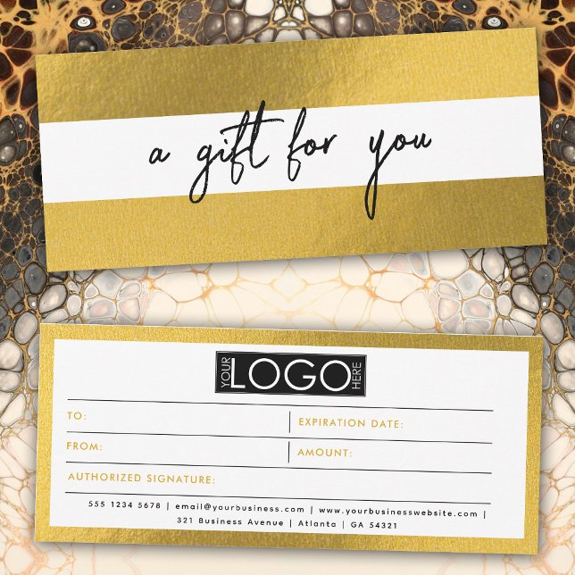 Verifikation för gåvcertifikat för lyxcertifikat G (Luxury Gold Business Logo Gift Certificate Voucher)