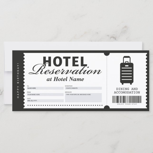 Verifikationscertifikat för hotellplatsreservation (Framsida)