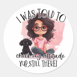 Verifique minha Atitude!! Runt Klistermärke