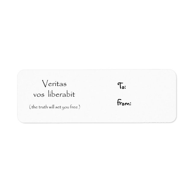 Veritas vos liberabit-christmas-etikett returadress etikett (Framsidan)