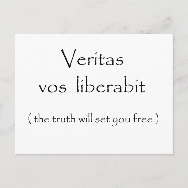 Veritas vos liberabit-postkort vykort (Framsida)