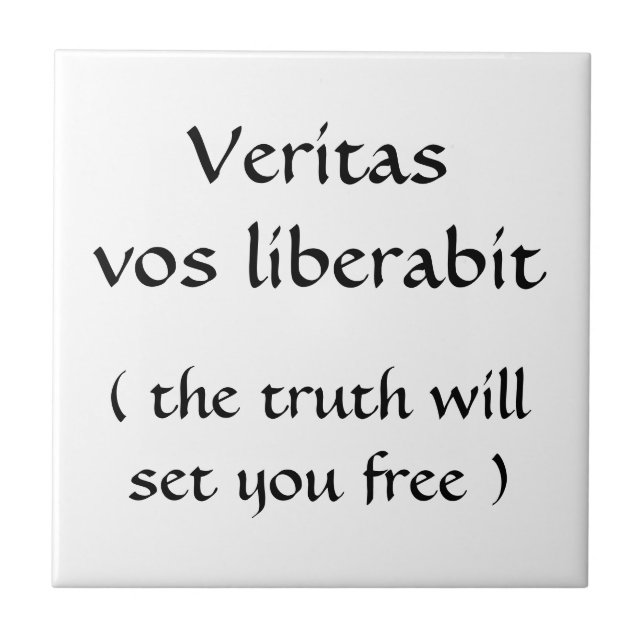 Veritas vos liberabit tile kakelplatta (Framsidan)