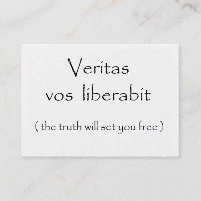 Veritas vosliberabit-affär kort (Framsida)