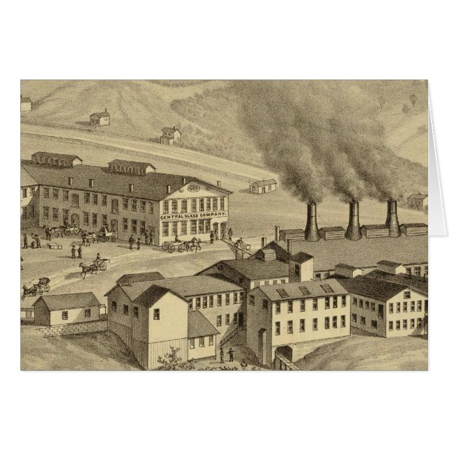 Verk av Central Glass Company i Väster Virginia Hälsningskort (Framsidan Horizontal)