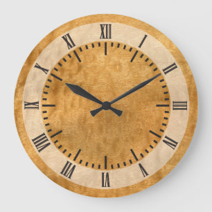 Verklig avläst Pommele Sapele fanérWoodgrain Stor Klocka