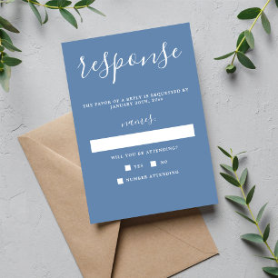 Verklig enkelhet 1 Denim Blue Minimal Bröllop OSA Kort
