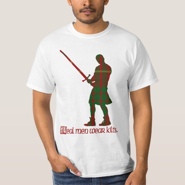 Verklig för Cameron för manarbäraKilts Tartan T-shirt (Framsida)