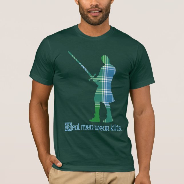 Verklig för MacDonald för manarbäraKilts Tartan Tee (Framsida)