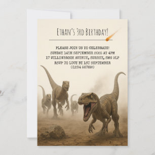 Verklig Förpackning av Velociraptor med Meteor Föd Inbjudningar