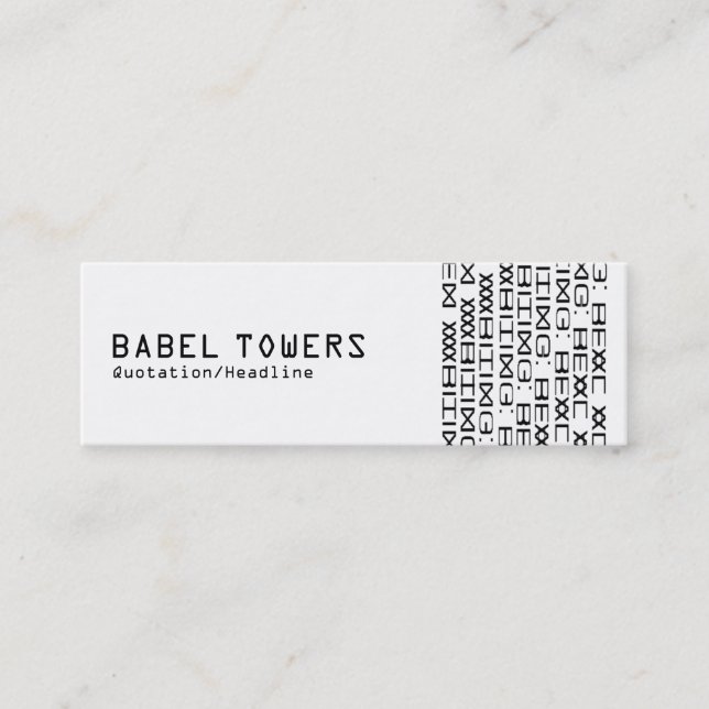 Verklig främmande handstil mini visitkort (Framsida)