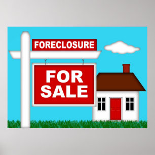 Verklig Gods-prognos för försäljningsskylt med hus Poster