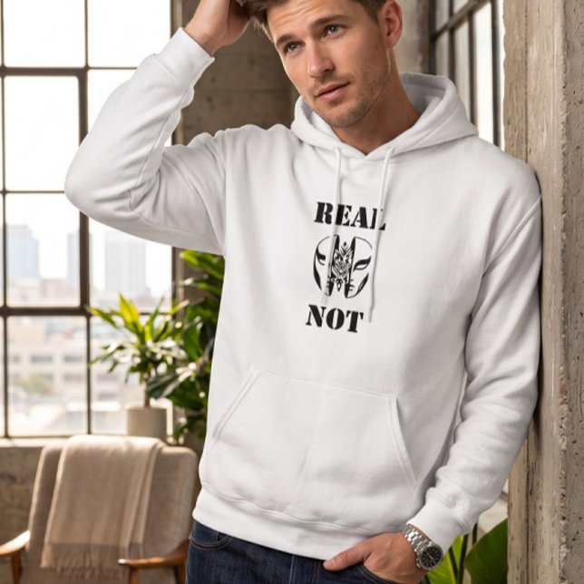 VERKLIG INTE Dubbel identitet Surreal mask Grafisk Hoodie (Skapare uppladdad)