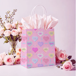 Verklig kärlek Rosa med godis hjärtan och sanninga