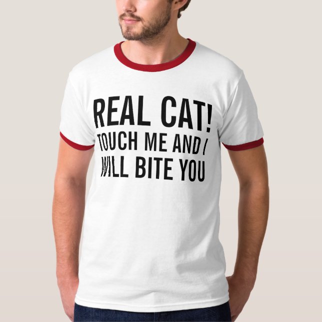 verklig katt tee shirt (Framsida)