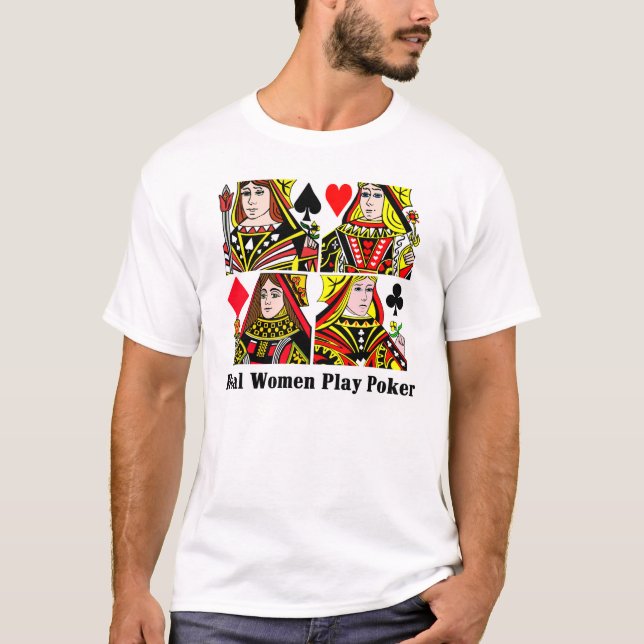 Verklig kvinnalekpoker t-shirt (Framsida)
