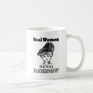 Verklig kvinnasjungafrisersalong kaffemugg