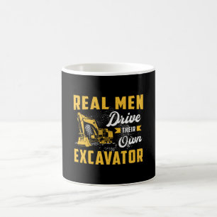 Verklig Manar Drive Excavator Construction Worker Kaffemugg
