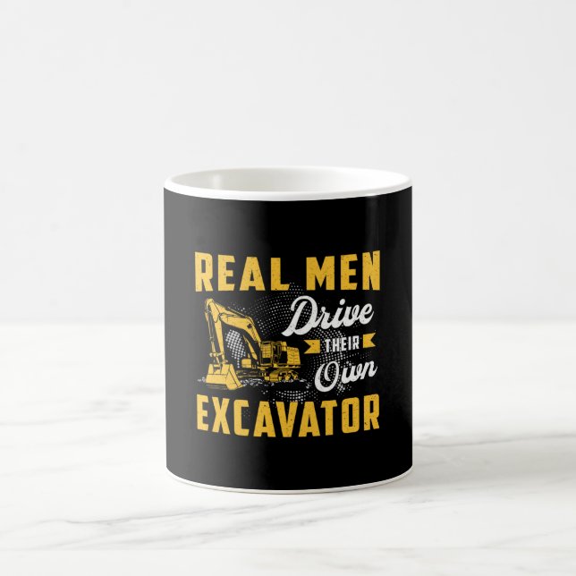 Verklig Manar Drive Excavator Construction Worker Kaffemugg (Center)