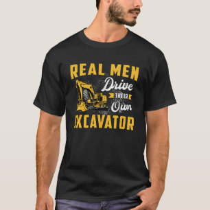 Verklig Manar Drive Excavator Construction Worker T Shirt