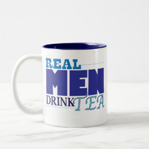 Verklig manardrinkTea (blått) Två-Tonad Mugg