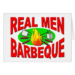 Verklig manargrillfest. Rolig design för OBS Kort