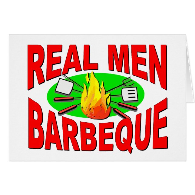 Verklig manargrillfest. Rolig design för OBS Kort (Framsidan Horizontal)
