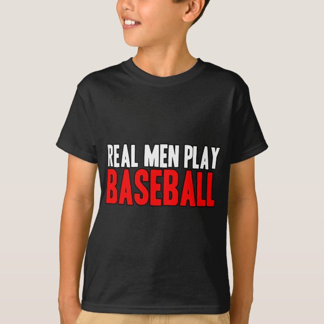 Verklig manarlekbaseball tee shirt (Framsida)
