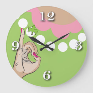 Verklig nätt rosa illustration stor klocka
