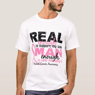 Verklig nog man nog bröstcancer för fru 2 tee shirt