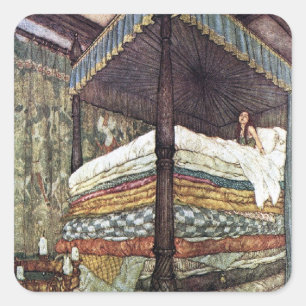 Verklig Princess av Edmund Dulac Fyrkantigt Klistermärke