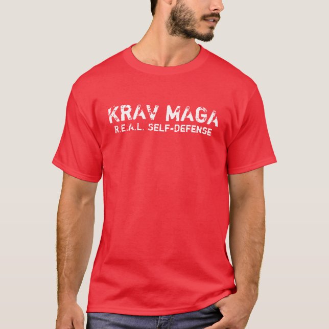 VERKLIG själv-försvar för KRAV MAGA T-tröja T-shirt (Framsida)