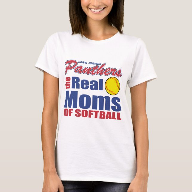Verklig softballmamma t shirt (Framsida)