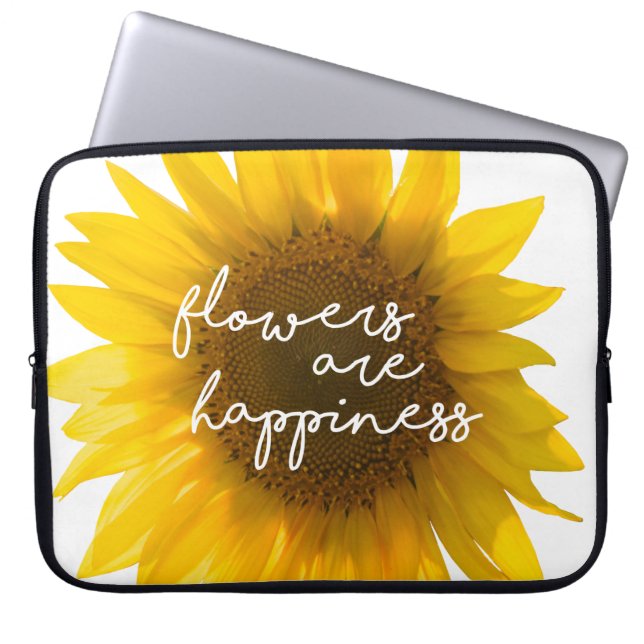 Verklig solrosfoto Fältblommor är lycka Laptop Fodral (Framsidan)