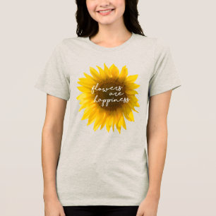 Verklig solrosfoto Fältblommor är lycka T Shirt