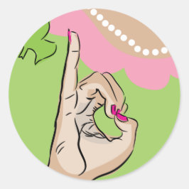 Verklig Söt Girls Fine Art Runt Klistermärke