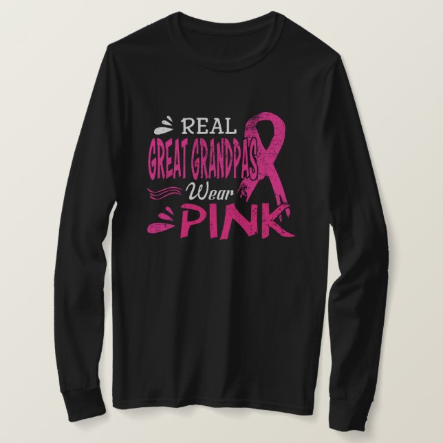 Verklig Underbar Rosa av  av farfar-Bära Bröstcanc T Shirt (Design framsida)
