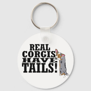 Verkliga Corgis har svanar Keychain Nyckelring