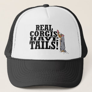 Verkliga Corgis har svanar Truckerkeps
