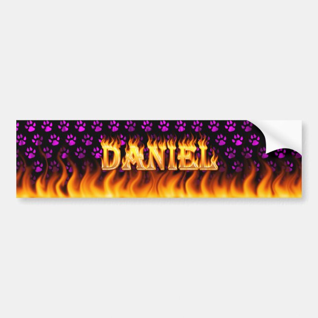 Verkliga Daniel avfyrar och flammar bildekaldesign Bildekal (Framsidan)
