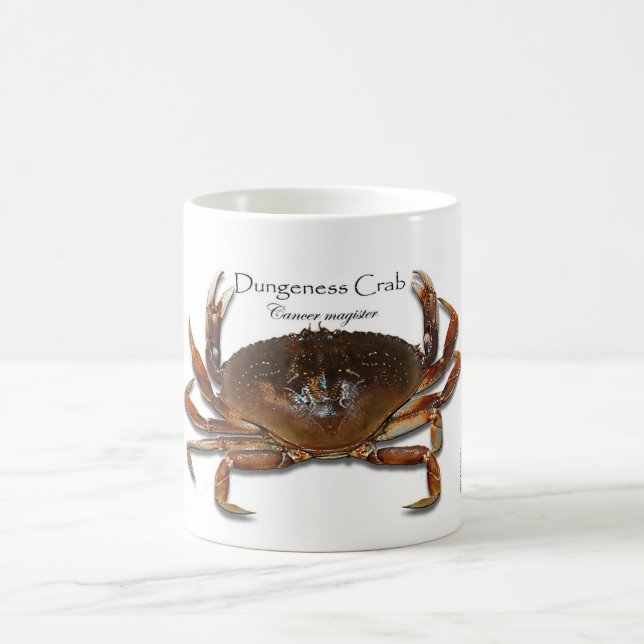 Verkliga Dungeness, krabba 3D, vitmugg för krabba Kaffemugg (Center)