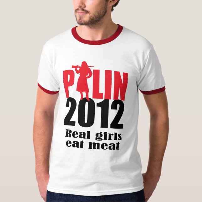 Verkliga flickor äter kött t shirt (Framsida)