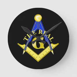 Verkliga G Masonic Rund Klocka