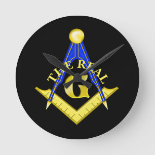 Verkliga G Masonic Rund Klocka