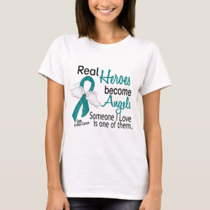 Verkliga hjältar blir Ovarian cancer för änglar T Shirt
