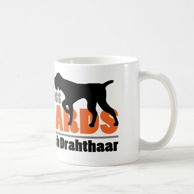 Verkliga hundar har skägg - Deutsch Drahthaar Kaffemugg (Höger)